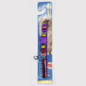 Eurocat Mor 10 mm 28 cm Desenli Kedi Boyun Tasması