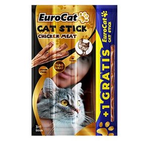 Eurocat Tavuklu 20 gr 4'lü Kedi Ödül Çubuğu