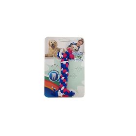 Eurodog 10 cm Mavi-Kırmızı-Beyaz Çift Düğümlü Diş İpi Köpek Oyuncağı