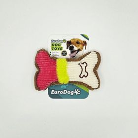 Eurodog 16x10 cm Renkli Peluş Kemik Köpek Oyuncağı