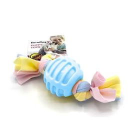 Eurodog 17 cm Mavi İpli Tırtıklı Köpek Diş Kaşıma Topu