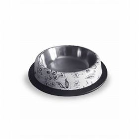 Eurodog 24 Oz Desenli Oval Çelik 24 cm Köpek Mama Su Kabı