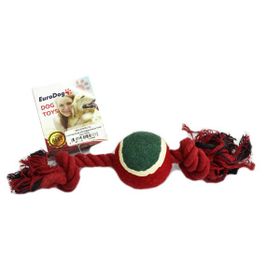 Eurodog 30 cm Çift Düğüm Kırmızı Tenis Topu Diş İpi