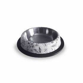 Eurodog 32 Oz Desenli Oval Çelik 25,5 cm Köpek Mama Su Kabı