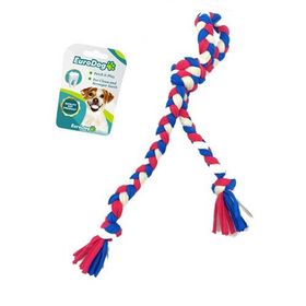 Eurodog 42 cm Beyaz-Mavi-Kırmızı Üç Düğümlü Diş İpi Köpek Oyuncağı