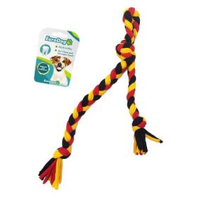Eurodog 42 cm Sarı-Kırmızı-Siyah Üç Düğümlü Diş İpi Köpek Oyuncağı