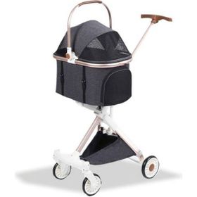 Eurodog 83x48.5x110 cm Koyu Gri Katlanabilir Köpek Arabası