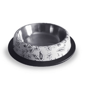 Eurodog Desenli Oval Çelik 24 cm Köpek Mama Kabı