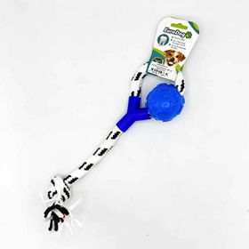 Eurodog Halka Diş Top Mavi Beyaz 40 cm Renkli Diş İpi