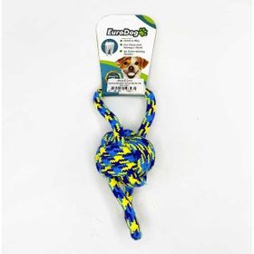 Eurodog İki Halka Tek Düğüm Yeşil Sarı Mavi 20 cm Diş İpi