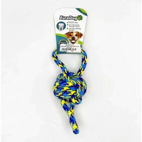 Eurodog İki Halka Tek Düğüm Yeşil Sarı Mavi 20 cm Diş İpi
