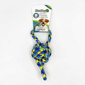 Eurodog İki Halka Tek Düğüm Yeşil Sarı Mavi 20 cm Diş İpi