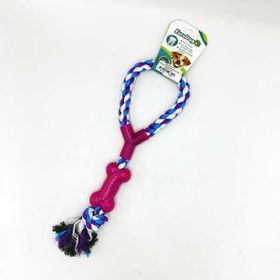 Eurodog Mor Mavi Beyaz Halka Diş Kaşıma Düğme 35 cm Diş İpi