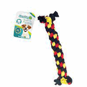 Eurodog Siyah Sarı Kırmızı 24 cm Dumbell Diş İpi Köpek Oyuncağı