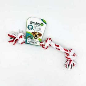 Eurodog Üç Düğüm Beyaz Kımızı Çizgi 15 cm Diş İpi