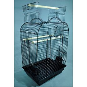 Eurogold 47x36x70 cm Açılır Çatılı Siyah Papağan Kafesi