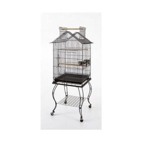 Eurogold 51x51x152 cm Açılabilir Çatılı Sehpalı Pirinç Papağan Kafesi