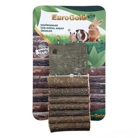 Eurogold 7x30 cm Tek Platformlu Kahverengi Doğal Ahşap Kemirgen Merdiveni