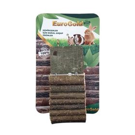 Eurogold 7x30 cm Tek Platformlu Kahverengi Doğal Ahşap Kemirgen Merdiveni