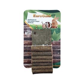 Eurogold 7x30 cm Tek Platformlu Kahverengi Doğal Ahşap Kemirgen Merdiveni