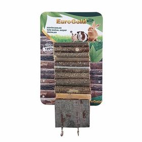 Eurogold Çift Platformlu 7x35 cm Kemirgenler İçin Doğal Ahşap Köprü Hamster Oyuncağı