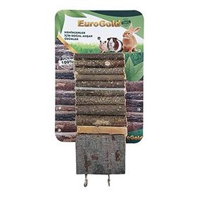 Eurogold Çift Platformlu 7x35 cm Kemirgenler İçin Doğal Ahşap Köprü Hamster Oyuncağı