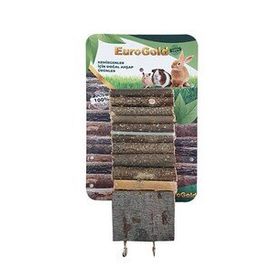 Eurogold Çift Platformlu 7x35 cm Kemirgenler İçin Doğal Ahşap Köprü Hamster Oyuncağı