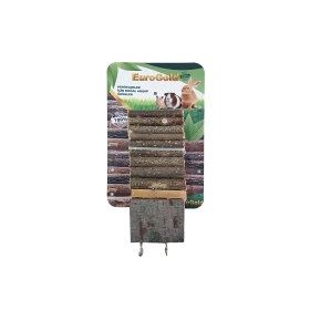 Eurogold Çift Platformlu 7x35 cm Kemirgenler İçin Doğal Ahşap Köprü Hamster Oyuncağı