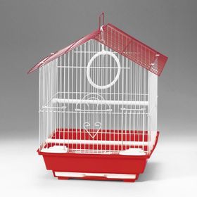 Eurogold QH 30x23x39 cm Üçgen Çatılı Kırmızı Kanarya Muhabbet Kuşu Kuş Kafesi