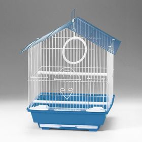 Eurogold QH 30x23x39 cm Üçgen Çatılı Mavi Kanarya Muhabbet Kuşu Kuş Kafesi