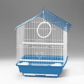 Eurogold QH 30x23x39 cm Üçgen Çatılı Mavi Kanarya Muhabbet Kuşu Kuş Kafesi