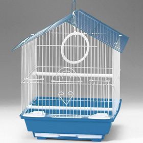 Eurogold QH 30x23x39 cm Üçgen Çatılı Mavi Kanarya Muhabbet Kuşu Kuş Kafesi