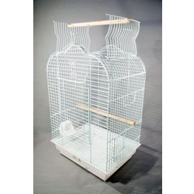 Eurogold QH 47x36x70 cm Açılır Çatılı Beyaz Papağan Kafesi