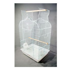Eurogold QH 47x36x70 cm Açılır Çatılı Beyaz Papağan Kafesi