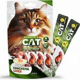 Eurogold Tavuklu ve Ciğerli 5x15 GR Sıvı Kedi Ödülü