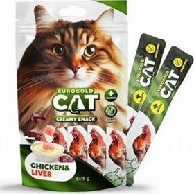 Eurogold Tavuklu ve Ciğerli 5x15 GR Sıvı Kedi Ödülü
