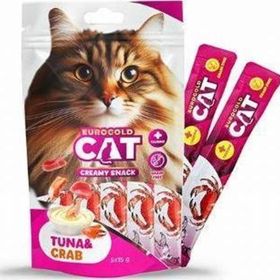 Eurogold Ton Balıklı ve Yengeçli 5x15 gr Sıvı Kedi Ödülü