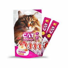 Eurogold Ton Balıklı ve Yengeçli 5x15 gr Sıvı Kedi Ödülü