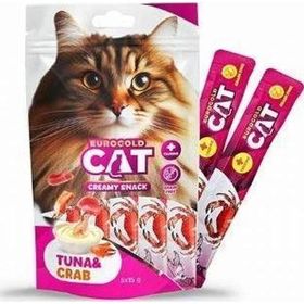 Eurogold Ton Balıklı ve Yengeçli 5x15 gr Sıvı Kedi Ödülü