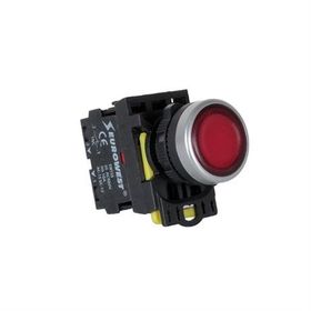 Eurowest EW-55-01L Kırmızı 1 Nc Yaylı Led Işıklı Stop Butonu