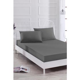 Ev & Ev Home EP-015585 Füme Lastikli Tek Kişilik Çarşaf Seti