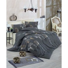 Ev & Home EP-012041 Kolay ütülenir Trace Antrasit Tek Kişilik Nevresim Takımı
