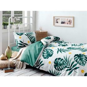 Ev & Home EP-017378 Monstera Yeşil Tek Kişilik Nevresim Takımı
