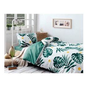 Ev & Home EP-017378 Monstera Yeşil Tek Kişilik Nevresim Takımı