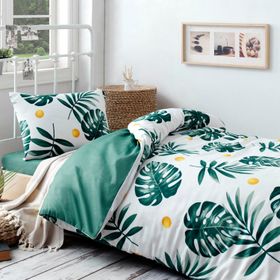 Ev & Home EP-017378 Monstera Yeşil Tek Kişilik Nevresim Takımı