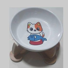 EVA 13 cm Ayaklı Seramik Kedi Mama Kabı