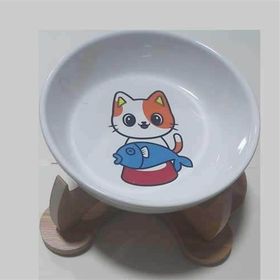 EVA 13 cm Ayaklı Seramik Kedi Mama Kabı