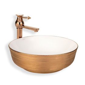 Eva Banyo E-5004R Lena Tezgah Üstü Rose Beyaz Lavabo