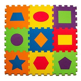 EVA Geometrik Şekiller 7 mm 33x33 cm Puzzle Oyun Matı