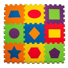 EVA Geometrik Şekiller 7 mm 33x33 cm Puzzle Oyun Matı